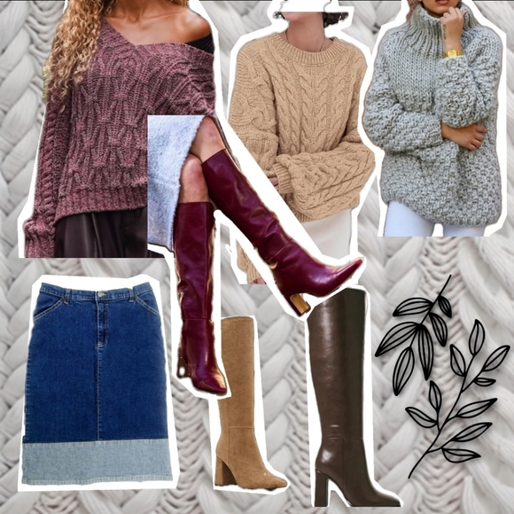 Vintage Two Tone Stretch Denim Pencil Skirt - Picture 10 of 11